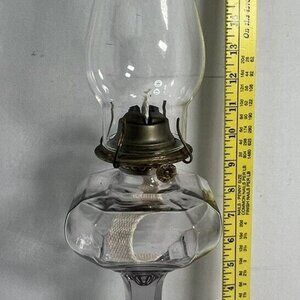 Antique Heavy  Glass - Slight Purple Tint + Burner, New Wick. Very Nice Piece.